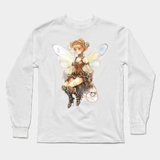 Watercolor Steampunk Fairy Girl #3 Long Sleeve T-Shirt